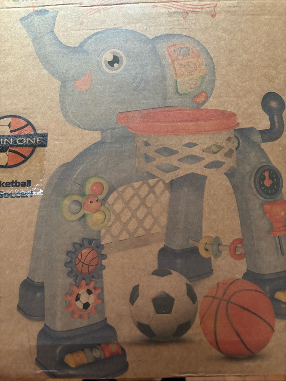 Blue Elephant Activity Center with Sports Toys